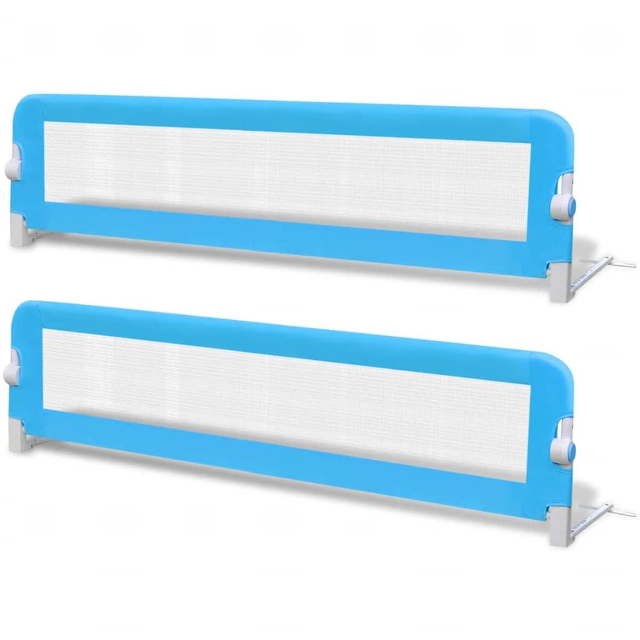 Voir la diapositive 2 : VIDAXL Barriere de lit de securite pour tout-petits 2pcs Bleu 150x42cm
