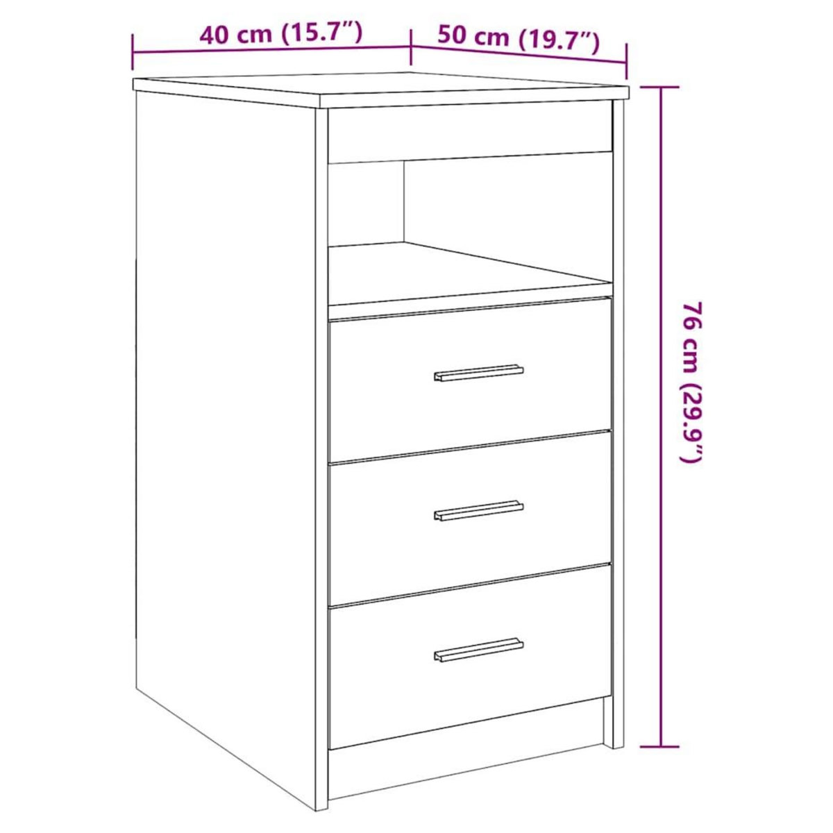 VIDAXL Armoire a tiroirs vieux bois 40x50x76 cm bois d'ingenierie