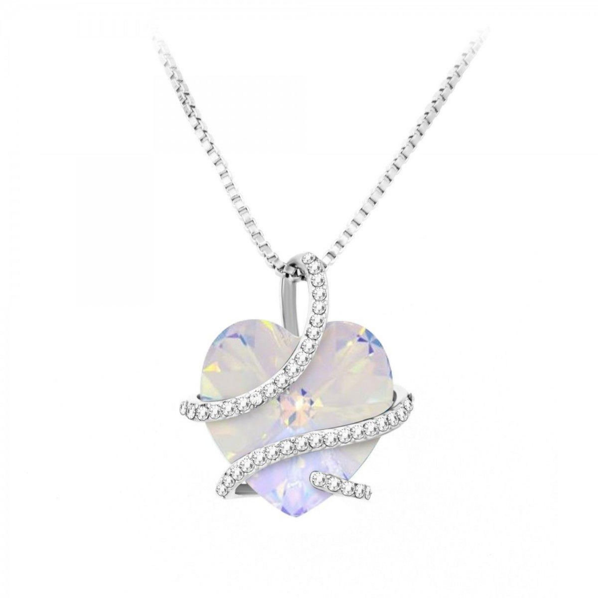 SC CRYSTAL Collier coeur SC Crystal orné de Cristaux scintillants