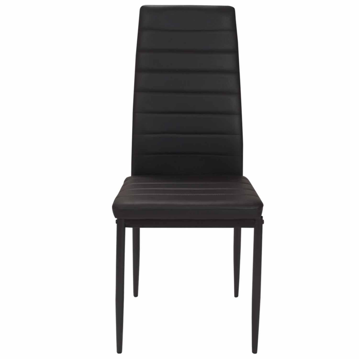 ID MARKET Lot de 6 chaises ROMANE noires pour salle à manger