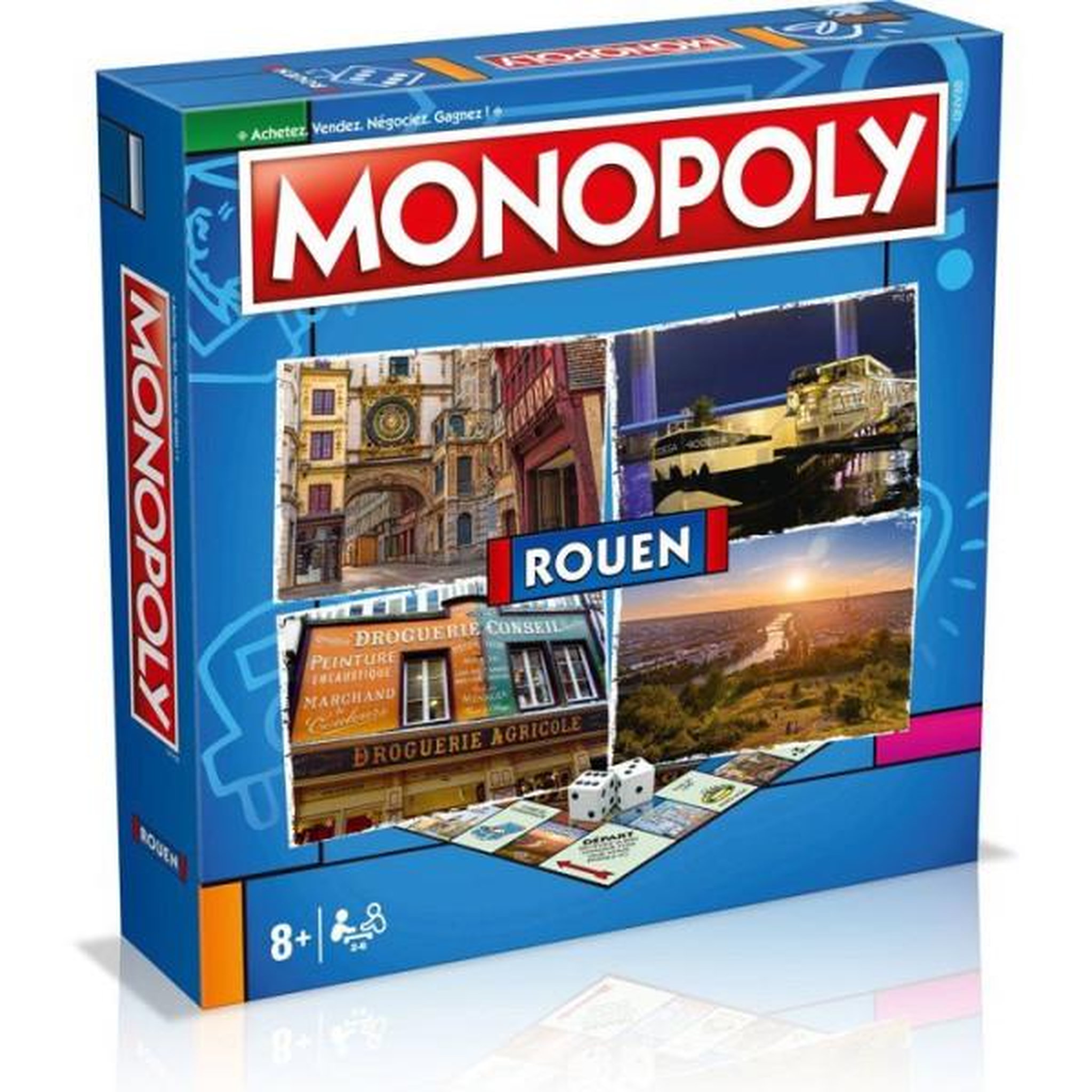 Voir la diapositive 2 : Winning Moves Jeu de société - WINNING MOVES - Monopoly Rouen - 2 joueurs ou plus - 60 min - Intérieur