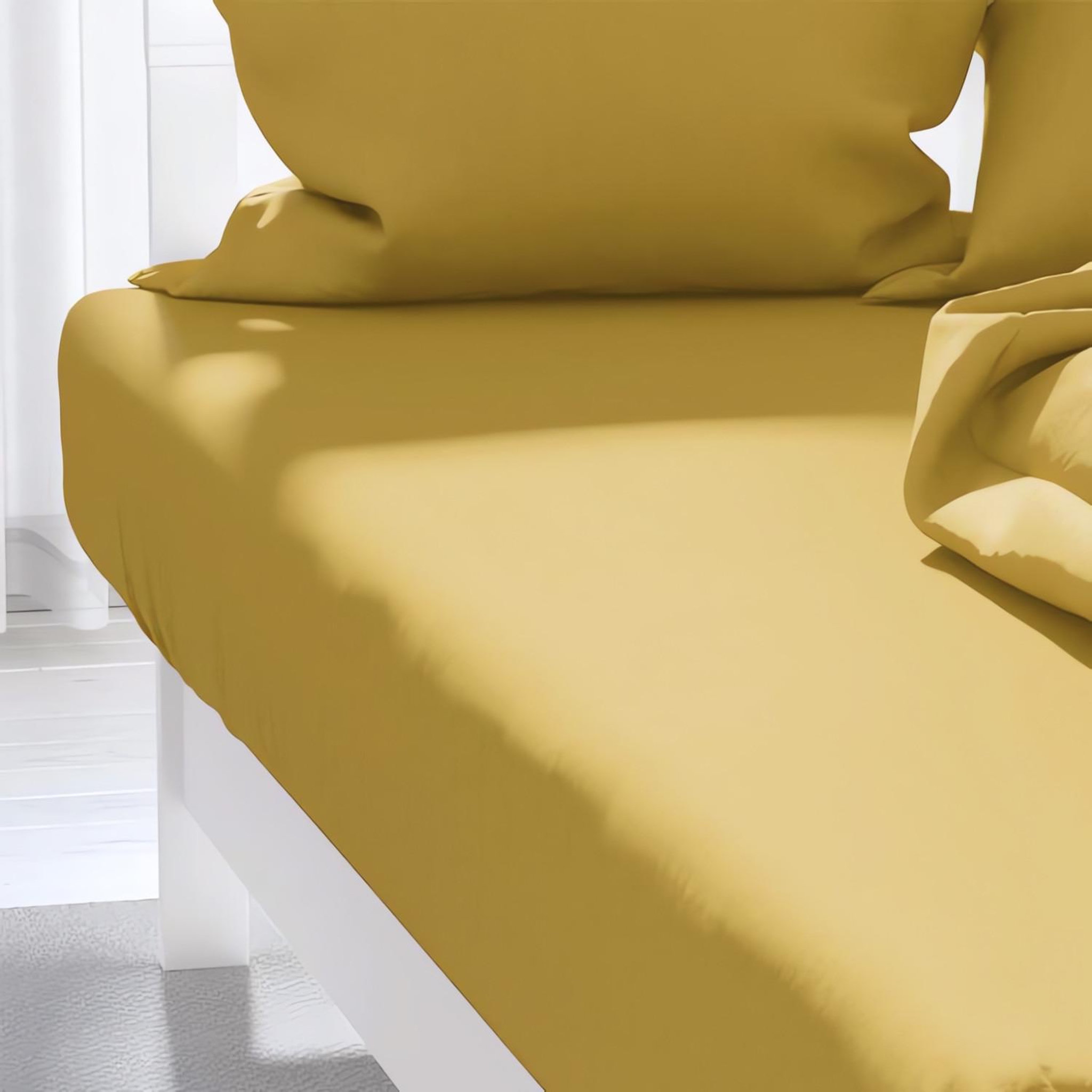 Voir la diapositive 1 : ZZZ Drap housse uni ZZZ en polycoton