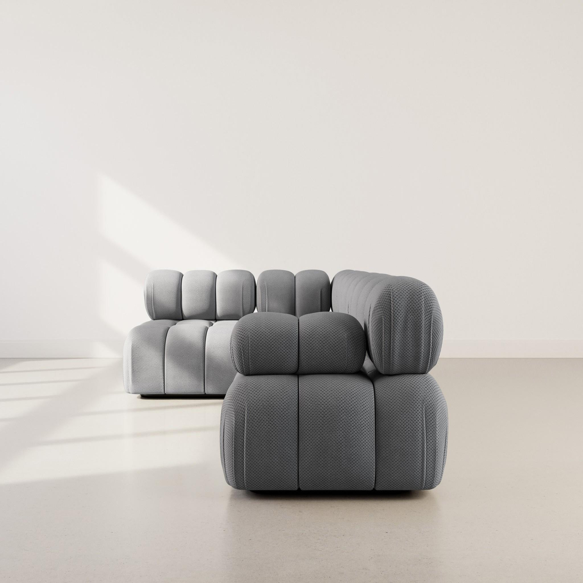 Voir la diapositive 6 : LISA DESIGN Ruby - canapé modulable d'angle gauche 5 places en velours texturé