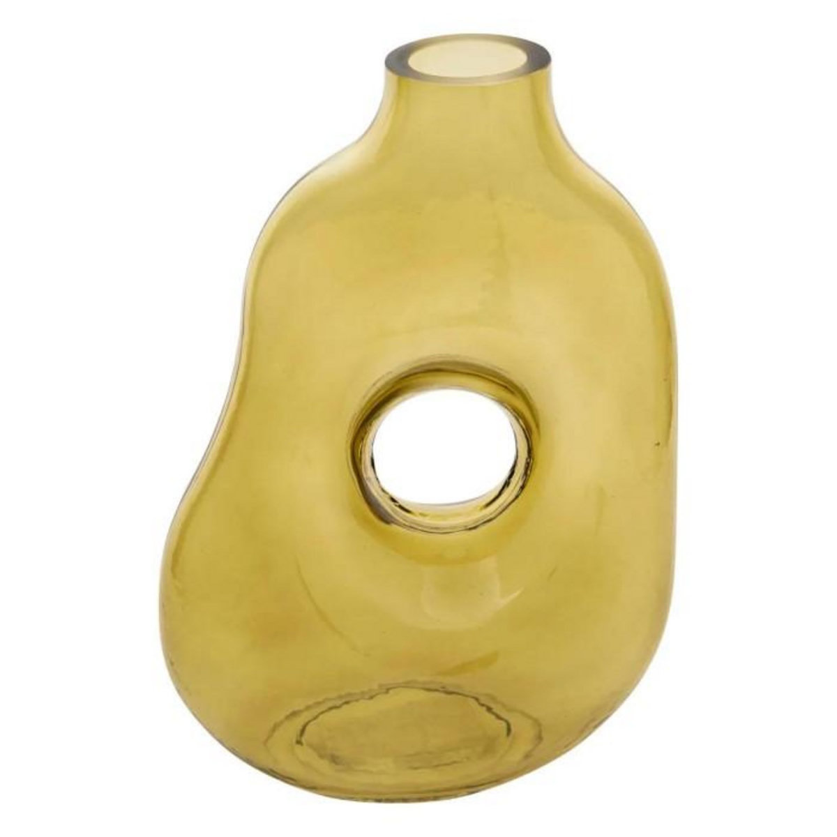 ATMOSPHERA Vase Donut en Verre  Solag  24cm Vert Kaki