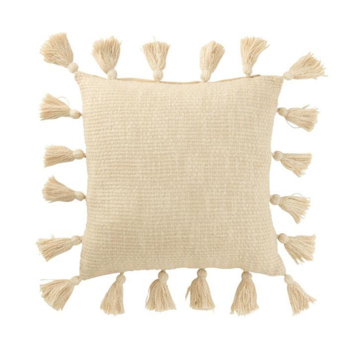 Paris Prix Coussin Déco Tissé  Floches  45x45cm Beige