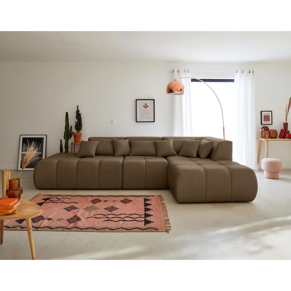 LISA DESIGN Caracas - canapé modulable d'angle droit - 5 places - en tissu