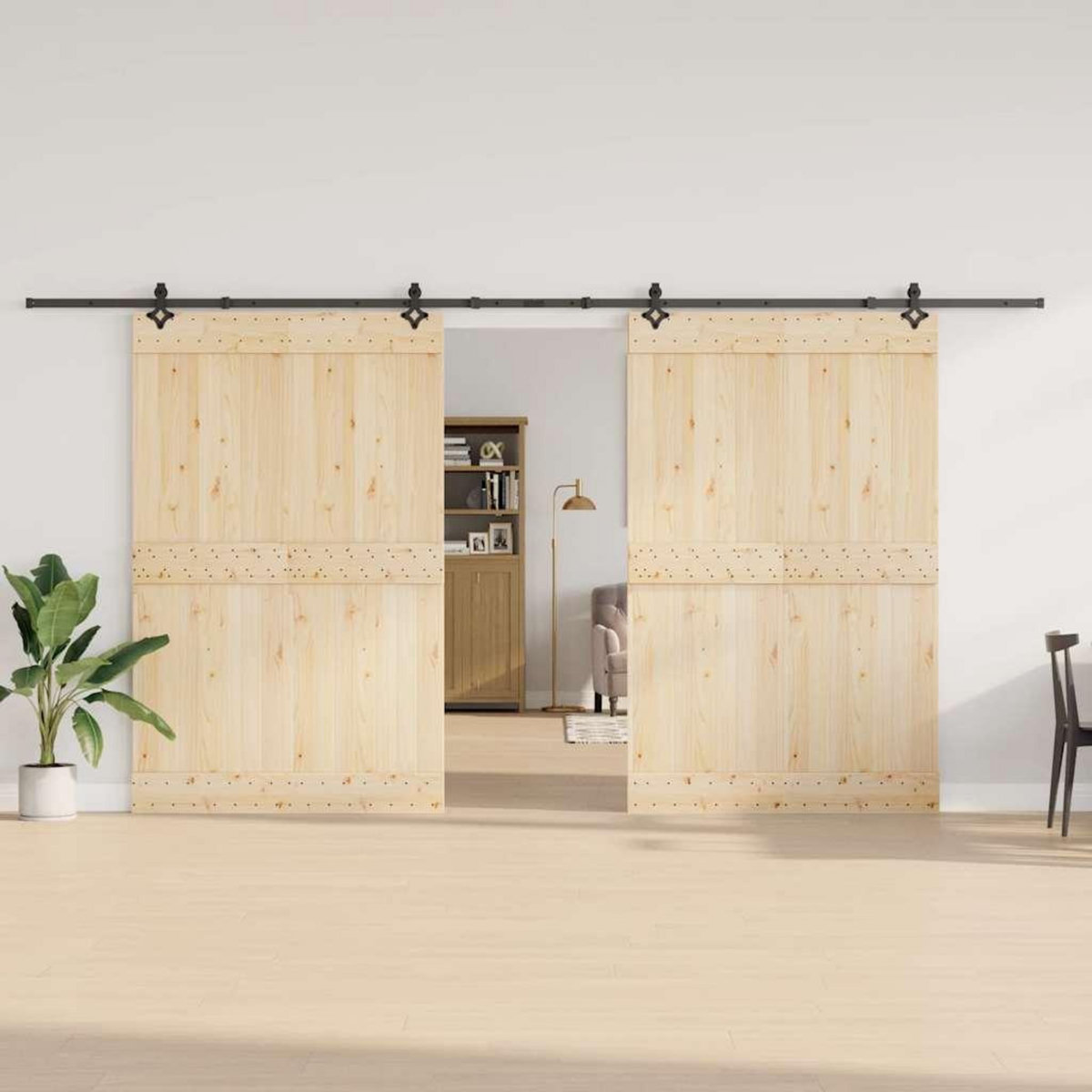 VIDAXL Kit de quincaillerie de porte coulissante 427 cm acier noir