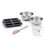 ZENKER Set pâtisserie avec moule à 6 financiers silicone, 2 bols à mixer, verre mesureur et spatule Zenker