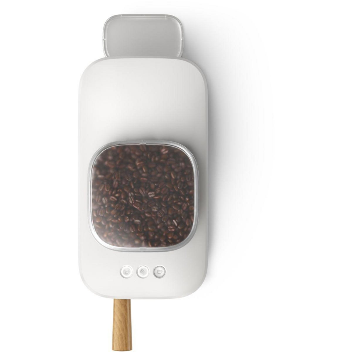 Philips Machine à expresso Baristina BAR302/20 cafetière à grain Blanche + Porte-filtre Bois de Hêtre