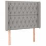 Voir la diapositive 3 : VIDAXL Tete de lit a LED Gris clair 93x16x118/128 cm Tissu
