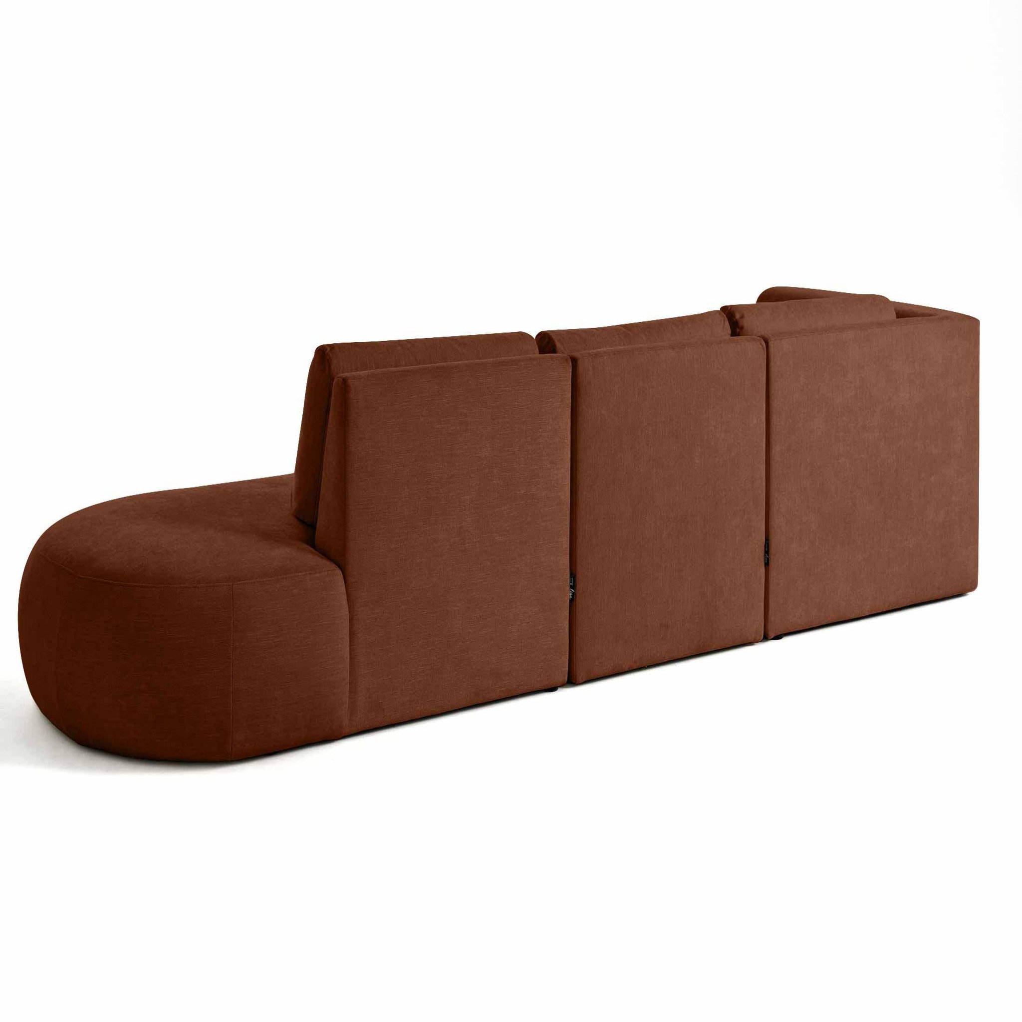 Voir la diapositive 6 : LISA DESIGN Santorini - canapé modulable d'angle gauche - 5 places - en tissu texturé