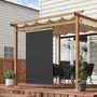 Voir la diapositive 2 : OUTSUNNY Store extérieur vertical store manuel rétractable dim. 124L x 5l x 222H cm installation sans perçage alu. acier polyester gris