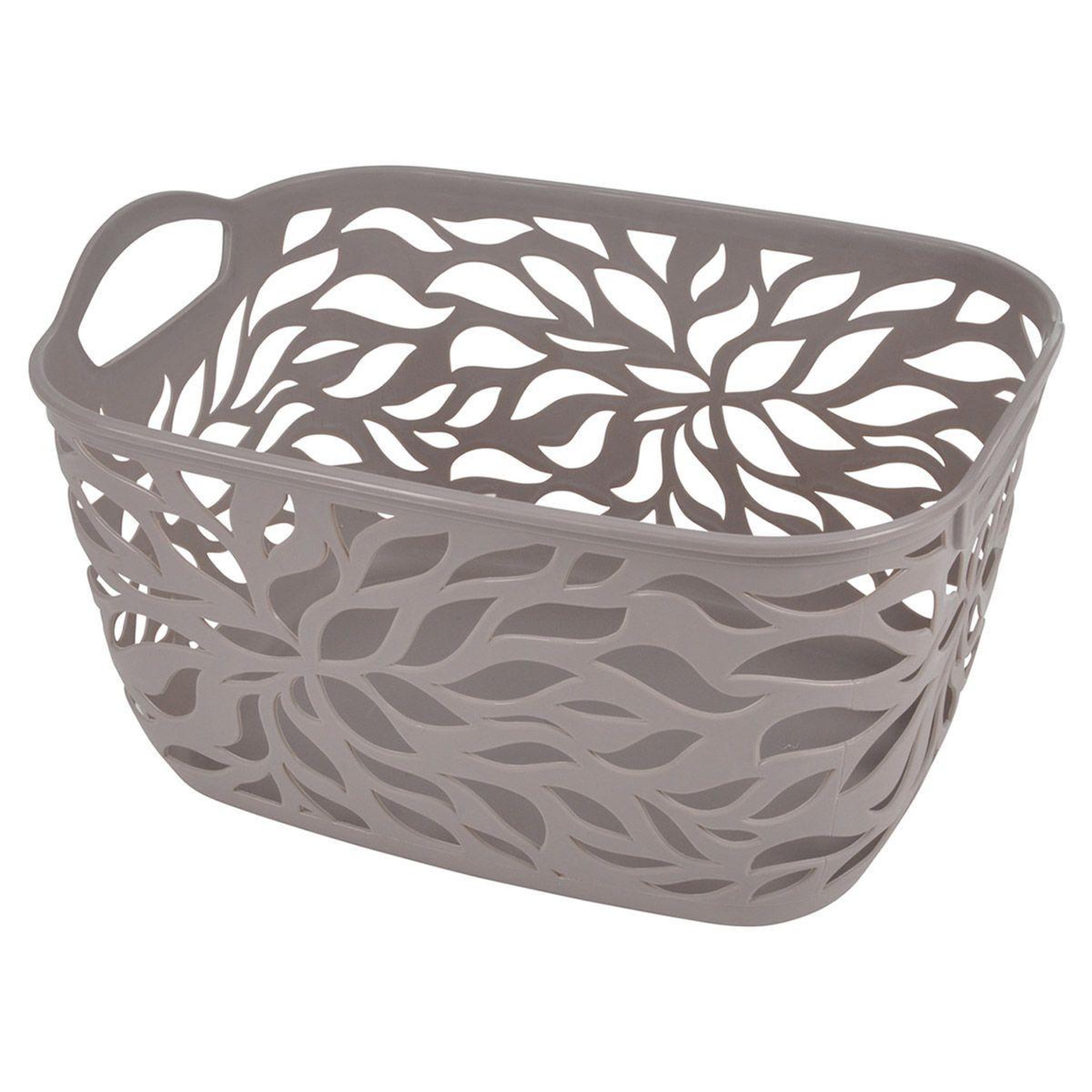 HOMEA Panière à linge  motif végétal  3,5l taupe