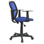 IDIMEX Chaise de bureau pour enfant STUDIO fauteuil pivotant et ergonomique avec accoudoirs, siège à roulettes hauteur réglable, mesh bleu