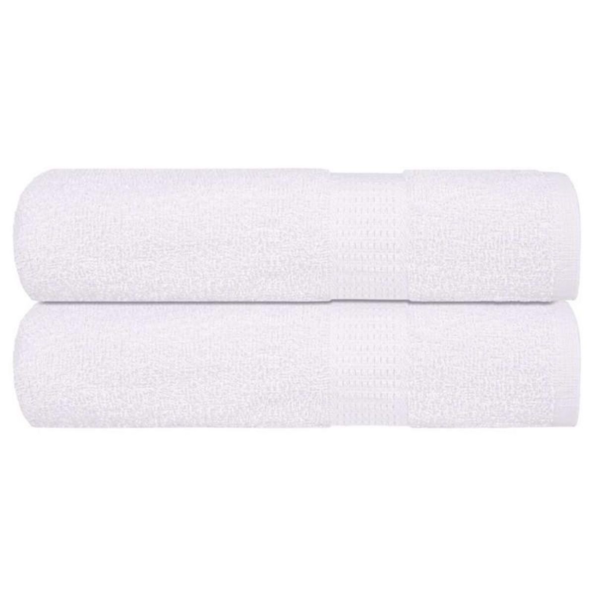 VIDAXL Essuie mains 2 pcs blanc 50x100 cm 360 g m² 100% coton
