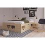 Voir la diapositive 9 : Lit multi-rangements en pin massif 160x200cm SLEEP