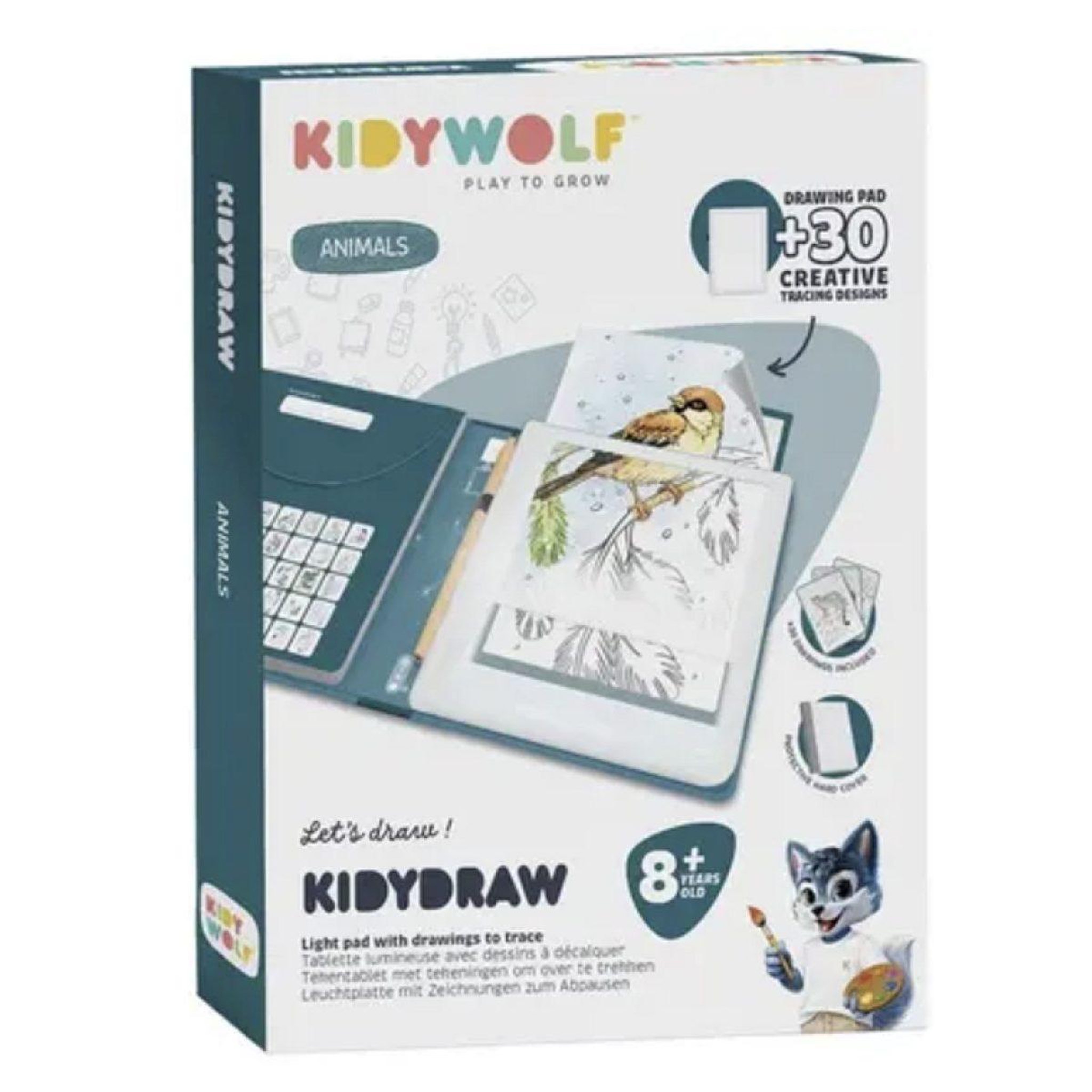KIDYWOLF Tablette lumineuse avec dessins à décalquer - animaux