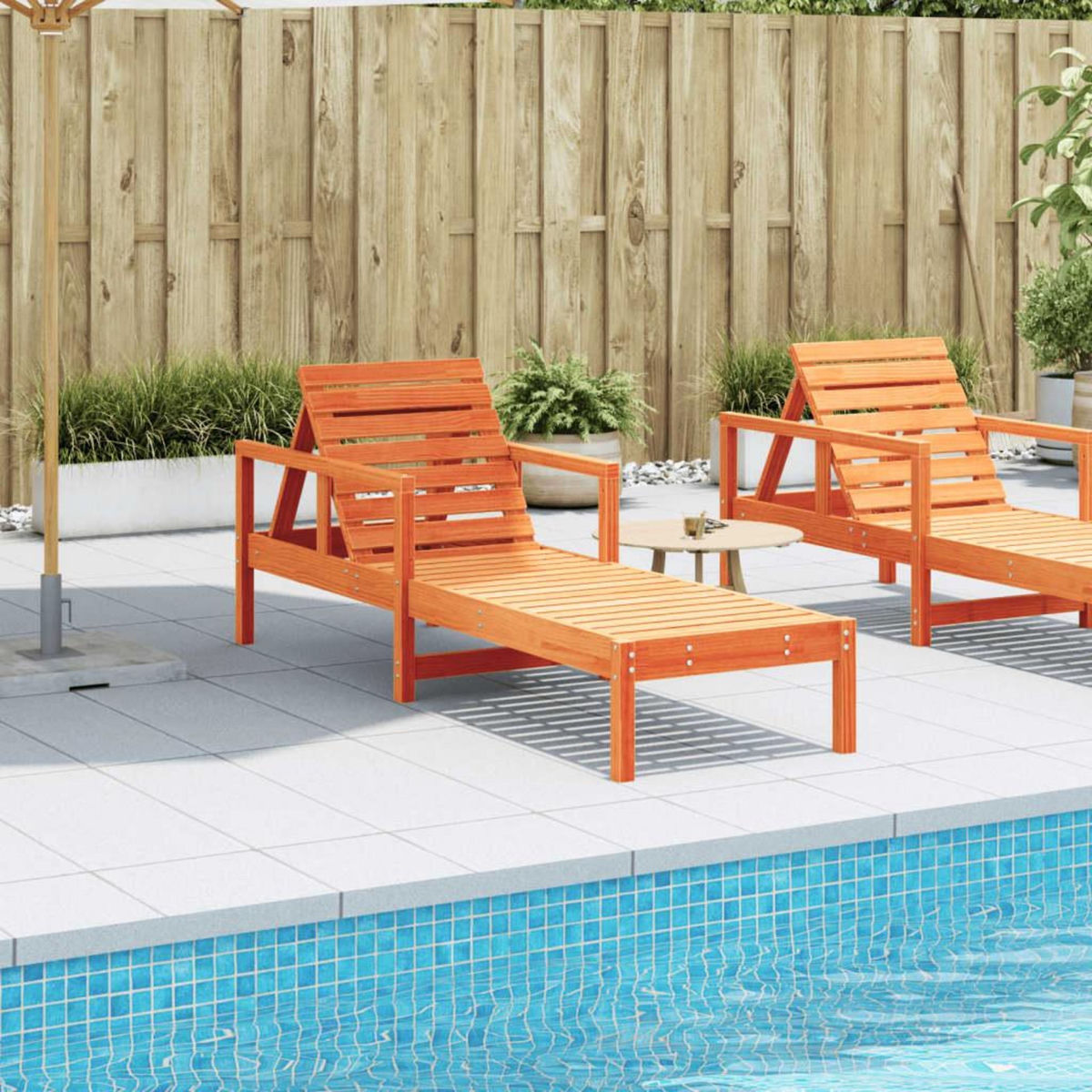 VIDAXL Chaise longue cire marron 199,5x62x55 cm bois massif de pin