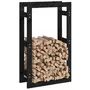 VIDAXL Support pour bois de chauffage Noir 60x25x100 cm Bois de pin