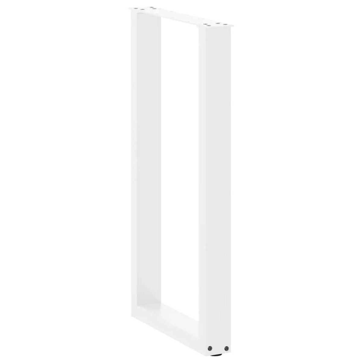 VIDAXL Pieds de table basse forme de U 2 pcs blanc 40x(90-91) cm acier