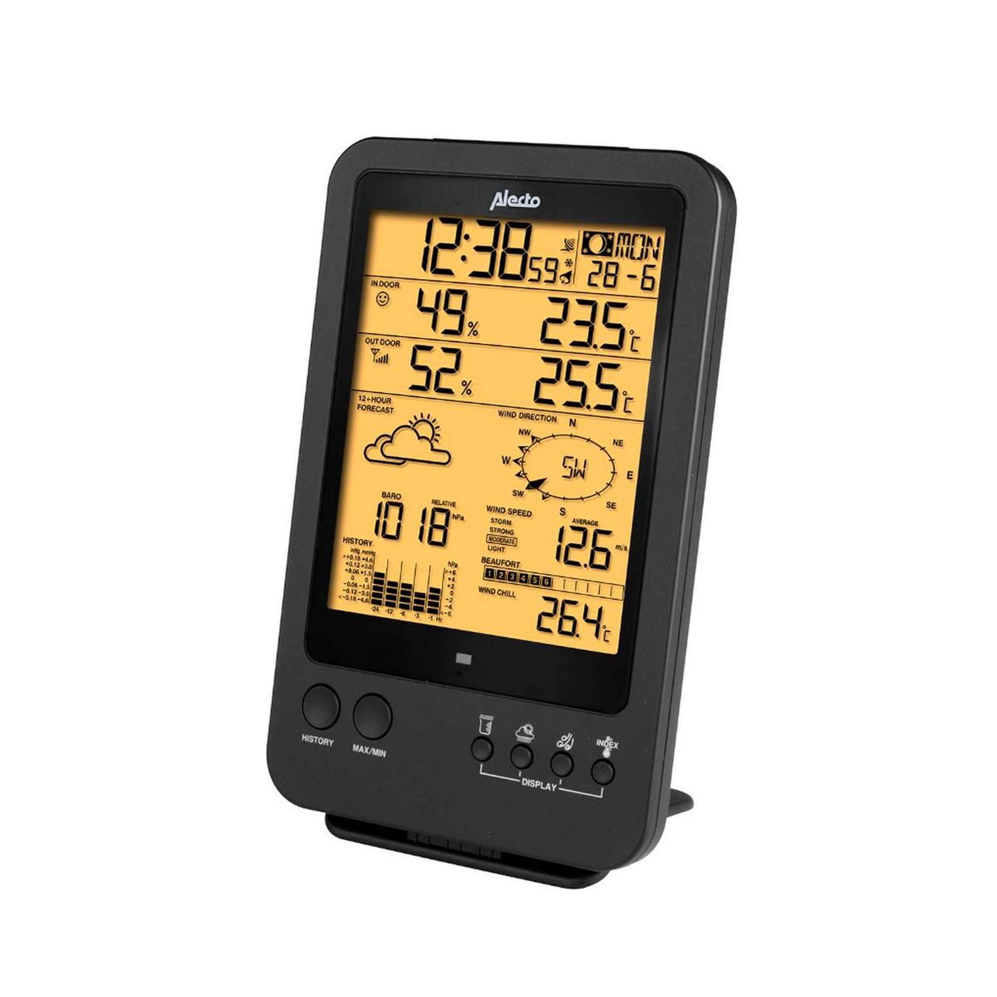 Voir la diapositive 5 : NEDIS Station météo professionnelle avec capteur blanc/noir - ws-4700