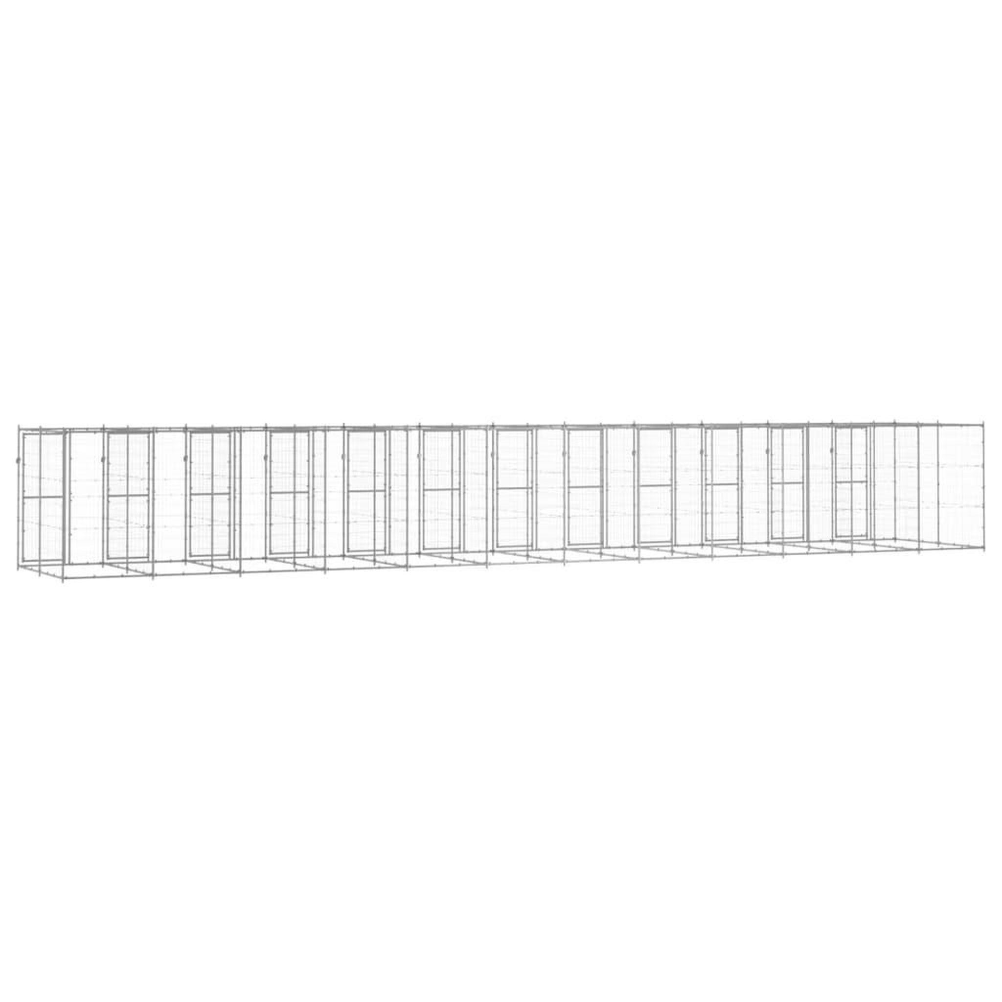Voir la diapositive 4 : VIDAXL Chenil exterieur Acier galvanise 29,02 m²