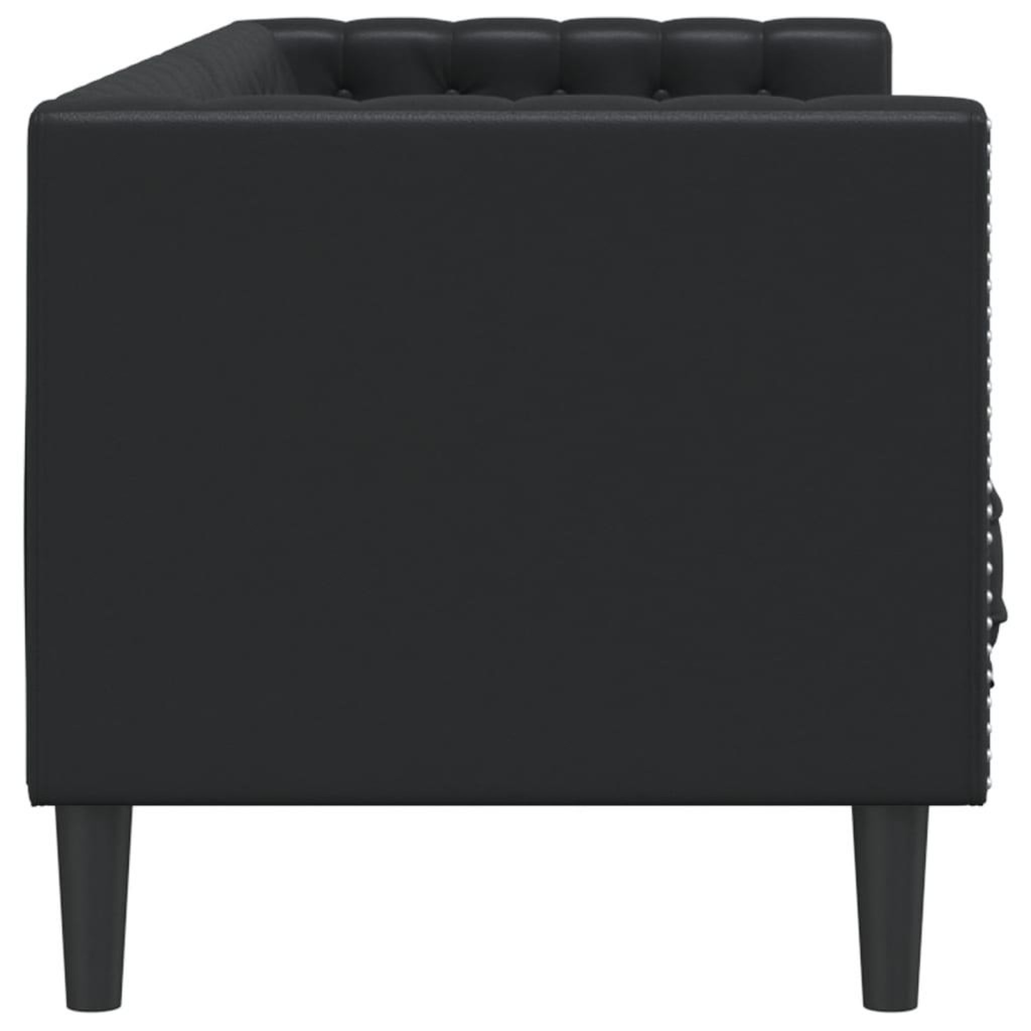 Voir la diapositive 5 : VIDAXL Canape a 3 places Chesterfield noir similicuir