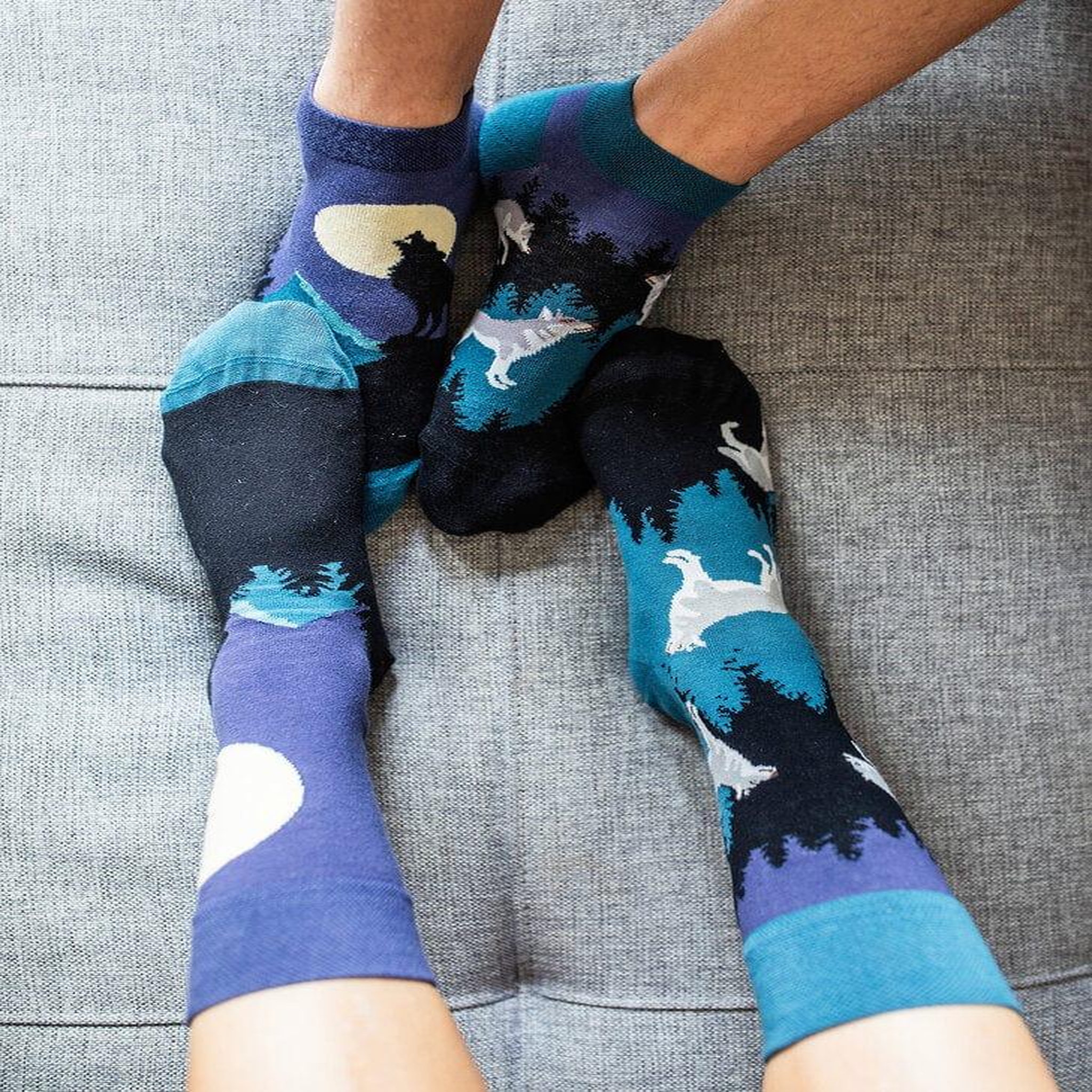 Voir la diapositive 4 : DEDOLES Chaussettes loup à la lune