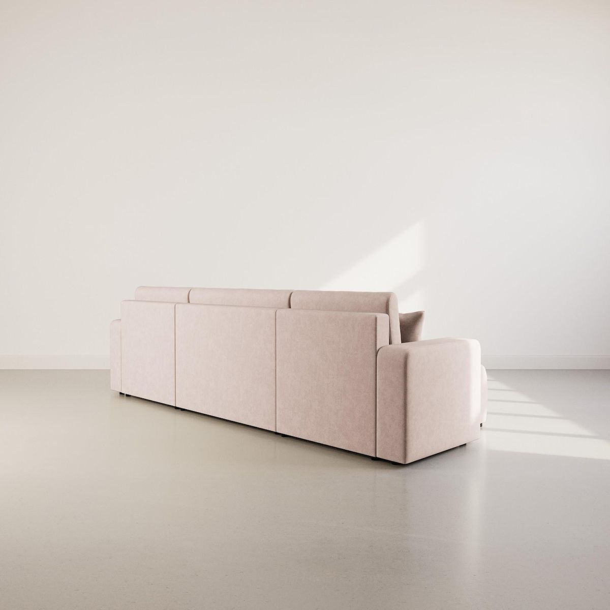 BEST MOBILIER Nicole - canapé panoramique en u 7 places convertible avec coffre en tissu