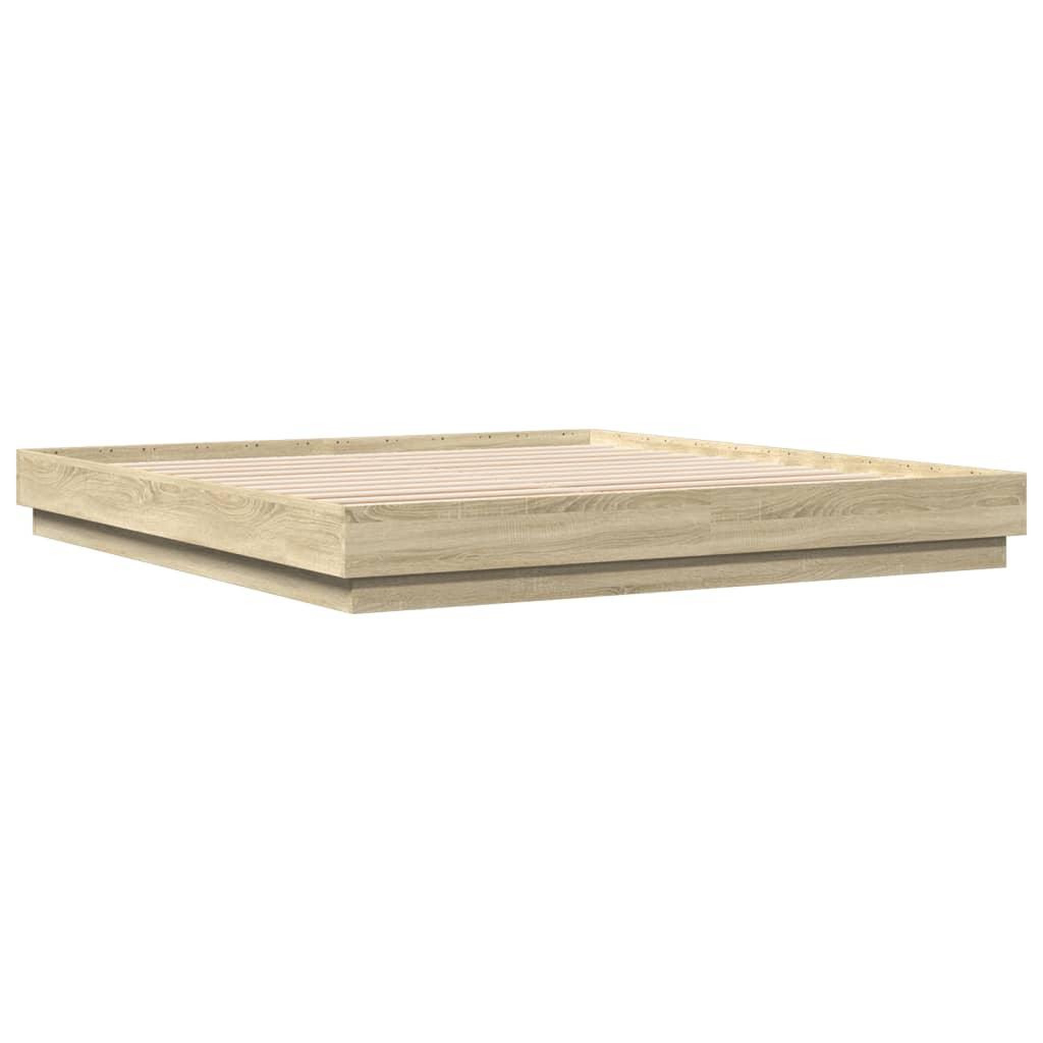 Voir la diapositive 3 : VIDAXL Cadre de lit avec LED sans matelas chene sonoma 200x200 cm