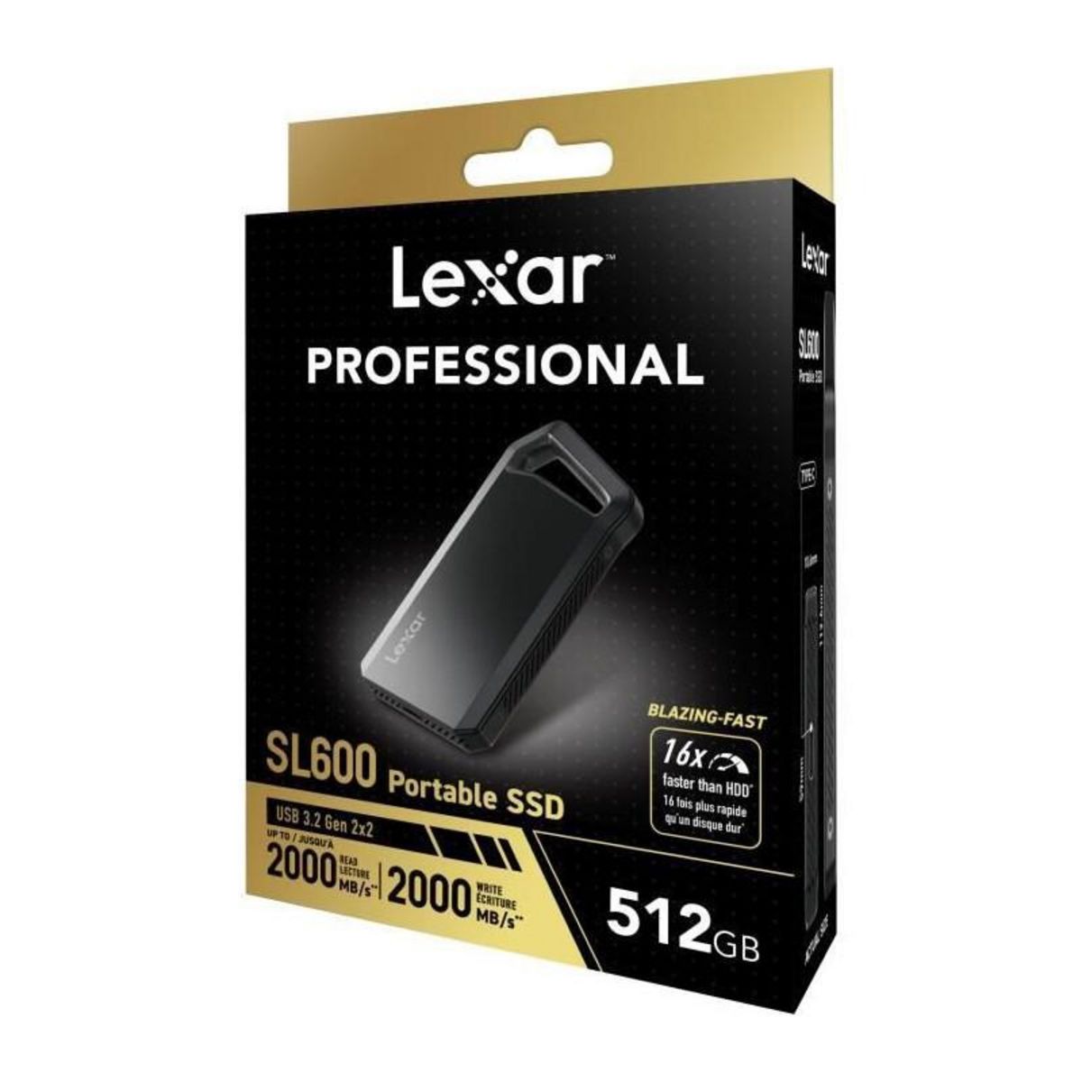 Lexar SSD externe - LEXAR - SL600 - 512 Go, USB 3.2, rapide et robuste
