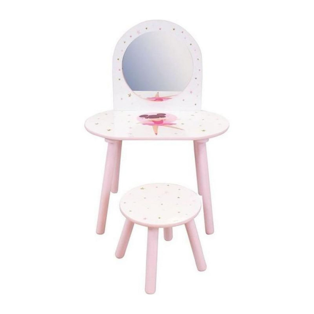 Fun House Coiffeuse avec tabouret - Danseuse Ballerine - FUN HOUSE - H.48 X L.60 X P.40 / H.27 X L.28 X P.28 cm
