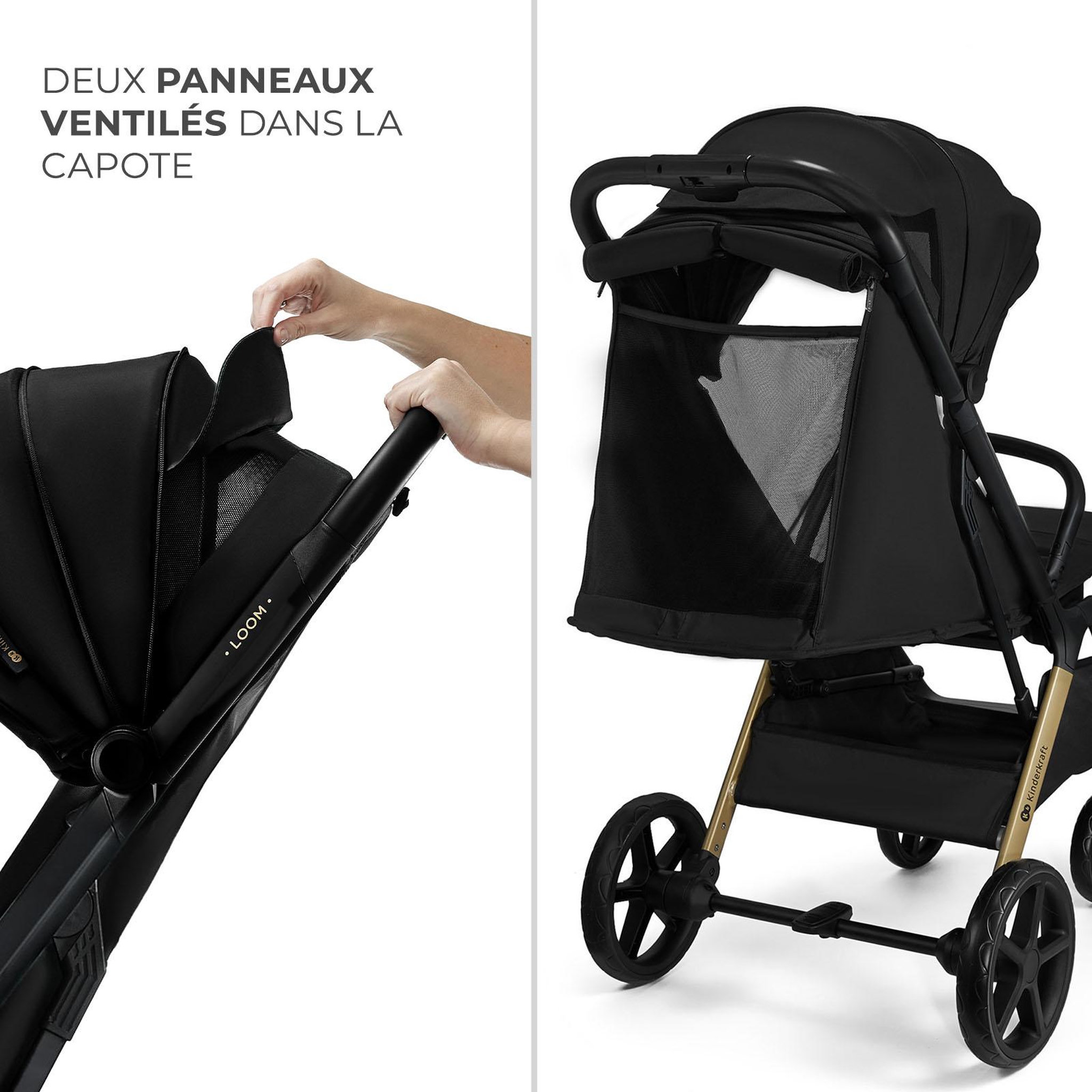 Voir la diapositive 5 : KINDERKRAFT Poussette loom pratique et confortable