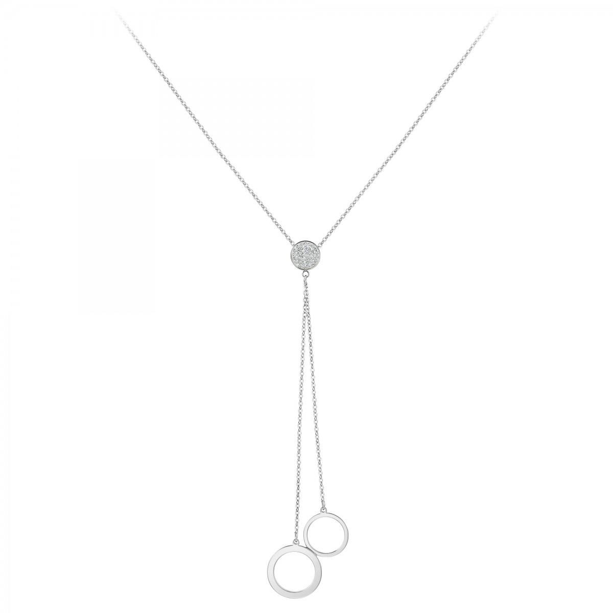 SC CRYSTAL Sautoir en acier par SC Crystal orné de Cristaux scintillants