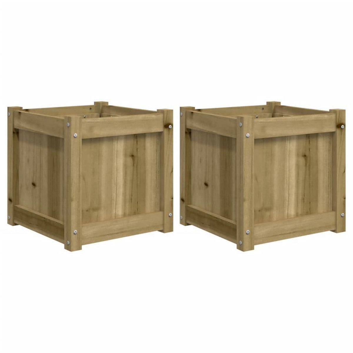 VIDAXL Jardinieres 2 pcs bois de pin impregne