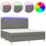 Voir la diapositive 2 : VIDAXL Sommier a lattes de lit et matelas et LED Gris fonce 200x200 cm