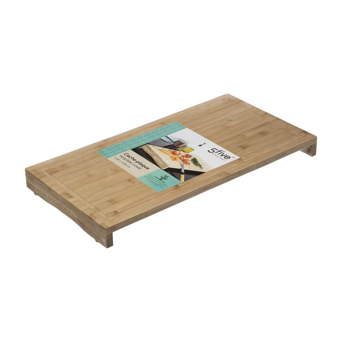 FIVE Cache plaque de cuisson en bambou