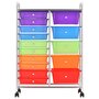 Voir la diapositive 4 : VIDAXL Chariot rangement mobile a 15 tiroirs XXL Multicolore Plastique