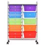 Voir la diapositive 4 : VIDAXL Chariot rangement mobile a 15 tiroirs XXL Multicolore Plastique