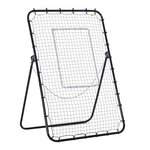 HOMCOM Filet de rebond de football pliable - inclinaison réglable 4 positions hauteur réglable - cible, piquets d'ancrage inclus - filet PE métal époxy noir