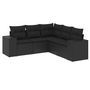 Voir la diapositive 2 : VIDAXL Salon de jardin 5 pcs avec coussins noir resine tressee