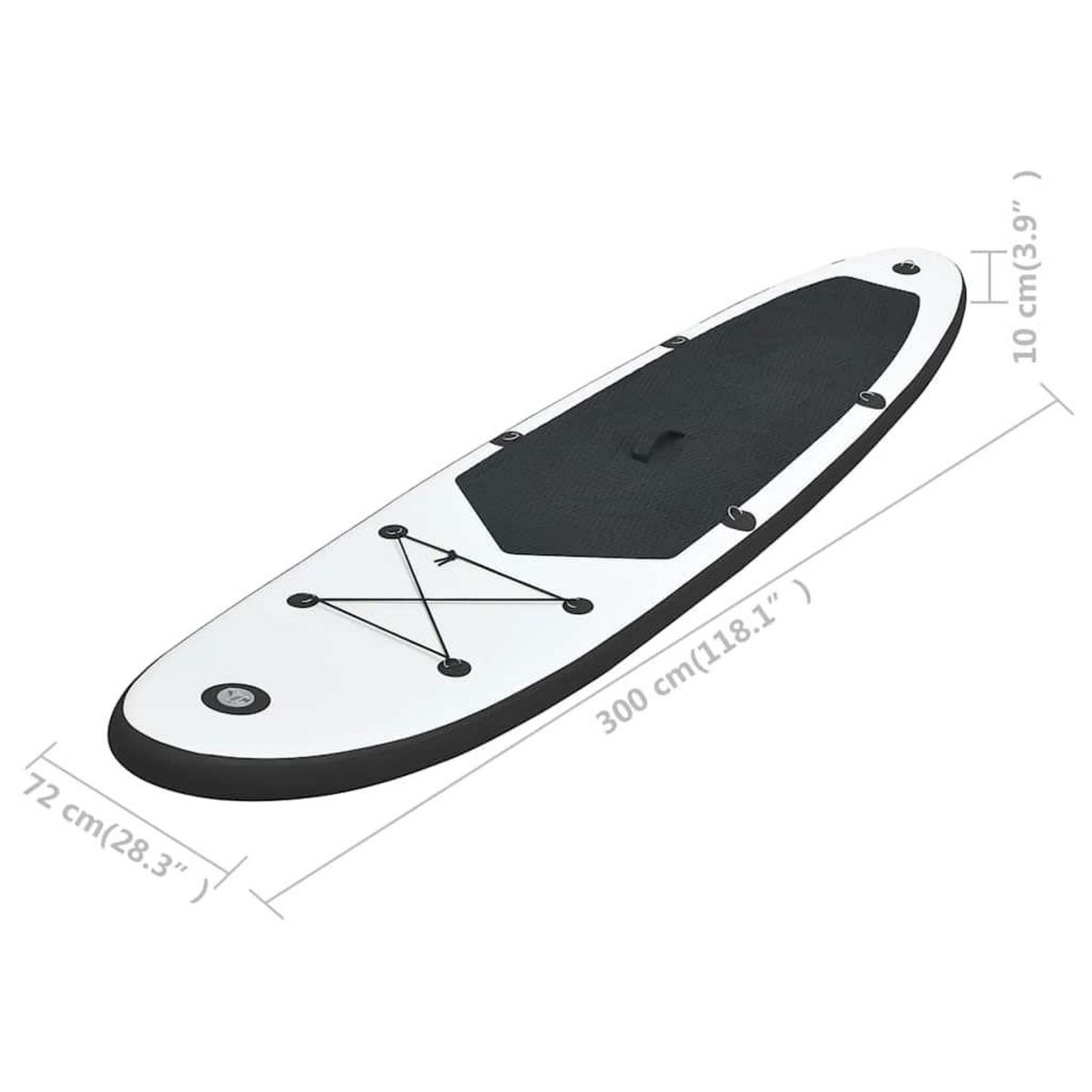 VIDAXL Ensemble de planches SUP gonflables Noir et blanc
