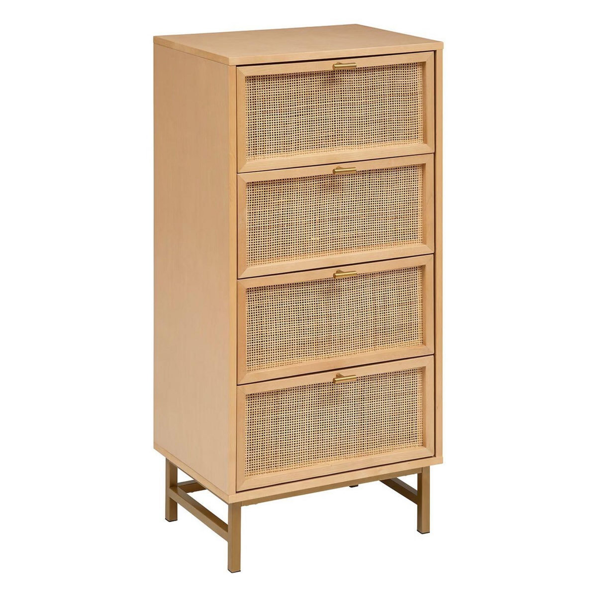 ATMOSPHERA Chiffonnier 4 tiroirs en cannage RAYO - Beige