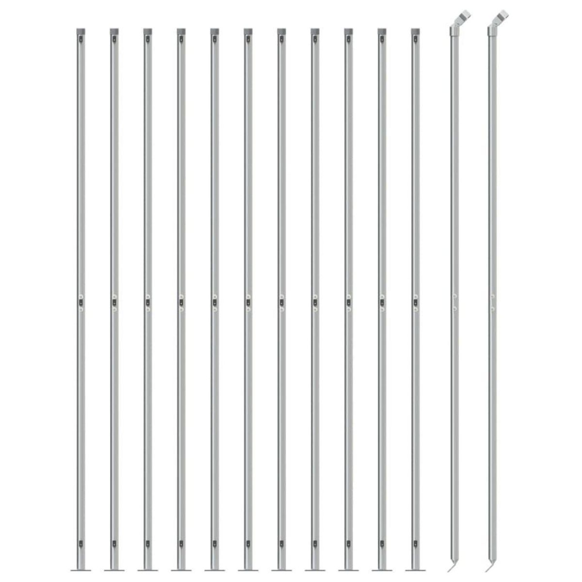 VIDAXL Cloture en mailles de chaîne avec bride argente 1,6x25 m