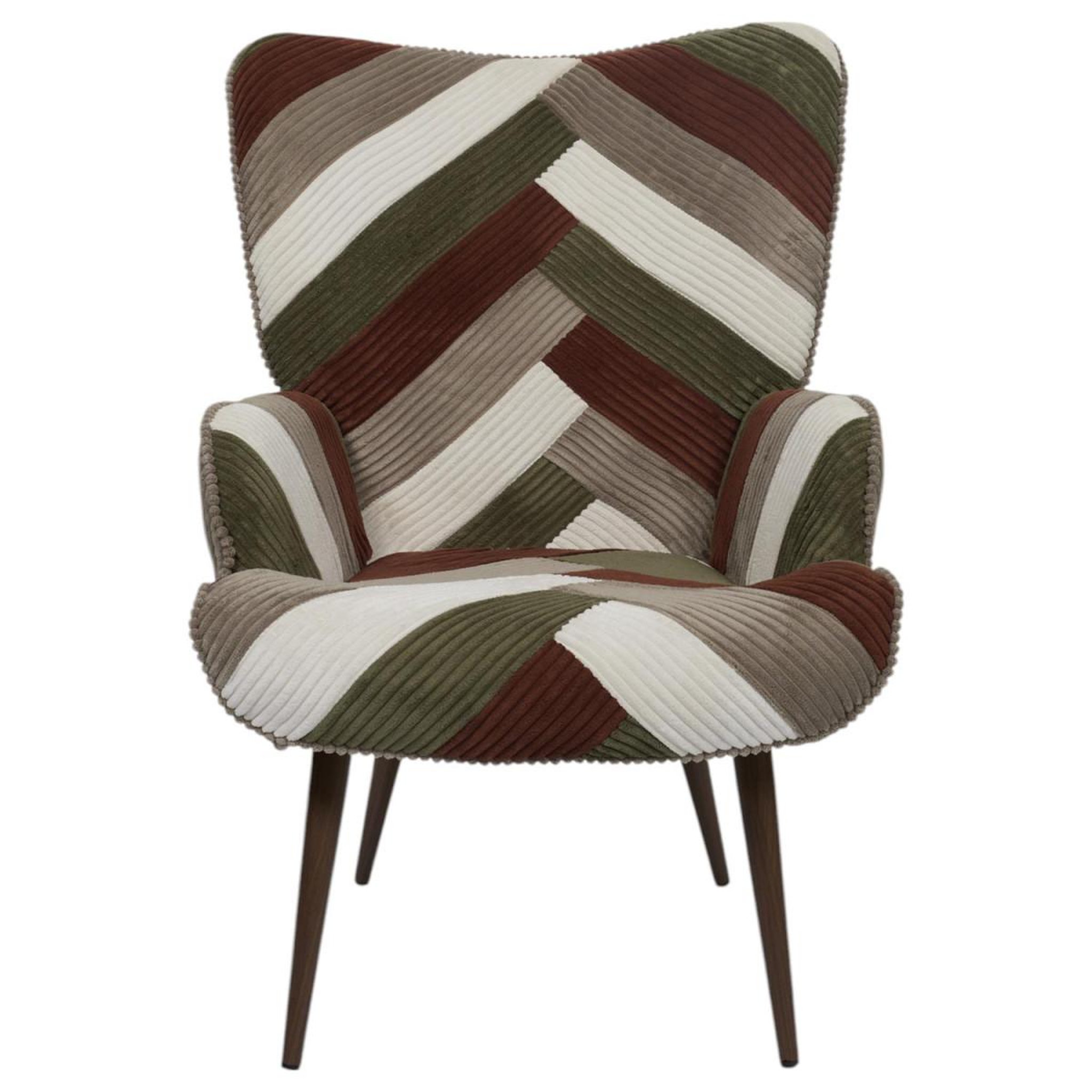 Voir la diapositive 2 : The Home Deco Factory Fauteuil côtelé  scott  97cm multicolore