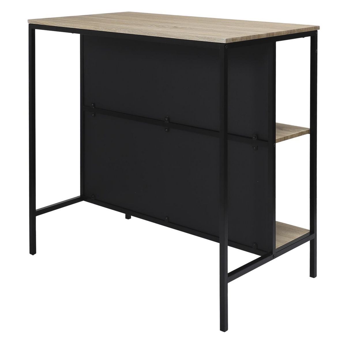 The Home Deco Factory Ensemble ilot et 2 tabourets Kalo - Marron et noir