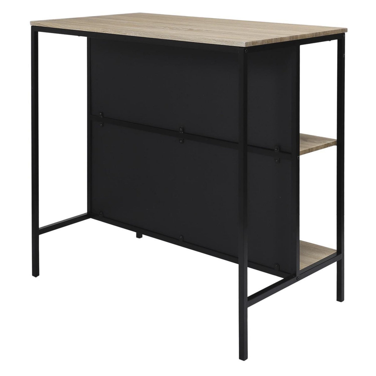 The Home Deco Factory Ensemble ilot et 2 tabourets Kalo - Marron et noir