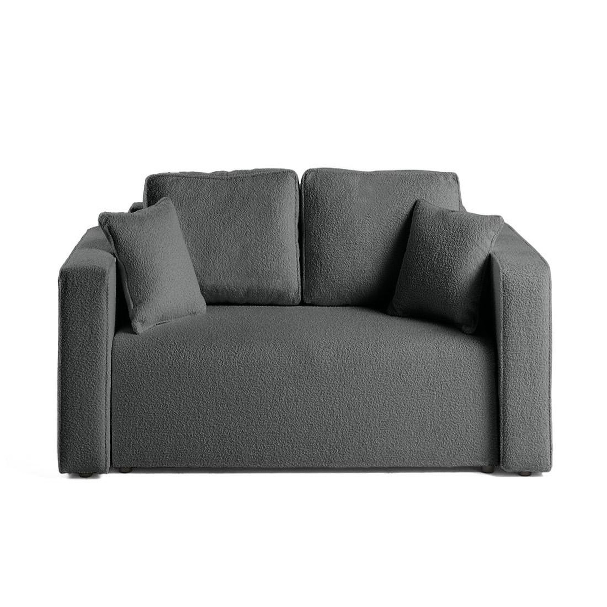 Voir la diapositive 1 : BEST MOBILIER Topaze - canapé droit 2 places - en tissu bouclette