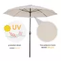 OUTSUNNY Parasol inclinable aluminium fibre de verre polyester diamètre 2,65 m coloris crème