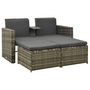 Voir la diapositive 1 : VIDAXL Salon de jardin 3 pcs avec coussins Resine tressee Gris